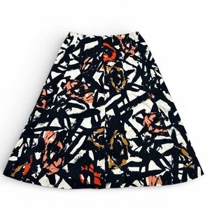 J.Crew Women’s Silk Wool A-Line Abstract Print Skirt, Size 0